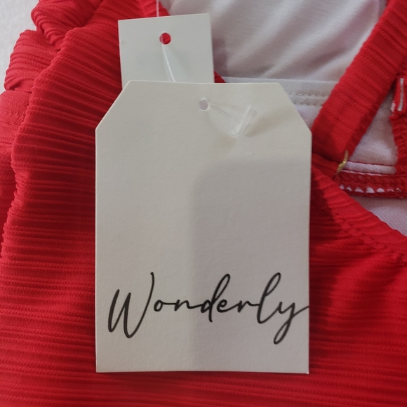 Wonderly Womens Red Ribbed One Piece Swimsuit NWT Memorial Day 4th July Sz Small - Picture 8 of 11
